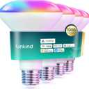 Linkind Matter Smart Light Bulb,1200LM 85W BR30 Smart Flood Light Bulbs Work with Alexa, Apple Home, Google Home, RGBTW Recessed Color Changing Bulbs E26, 2.4GHz Only WiFi Light Bulbs LED, Pack of 2