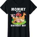 Mommy of The Birthday Boy Farm Animals Matching Farm Theme T-Shirt Size L