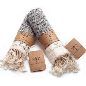 SMYRNA TURKISH COTTON Vintage Series Turkish Hand Towels, 16x40 inch, Decorative Turkish Hand Towels for Bathroom, Kitchen, Face, Hair, Tea, Yoga, Gym, Dishcloth Set of 2, Gray