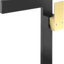 Homili Modern Square Bathroom Sink Faucet 1-Hole Faucet Hot&Cold Vessel Sink Tap (Tall Gold-Black)