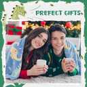 2 Pcs Christmas Blanket Gifts Dinosaur Glow in The Dark 50" x 60" Soft Fleece Throw Blanket Gifts for Home Christmas Decor Winter Holiday Birthday Party Favor