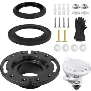RV Toilet Seal Kit, 3'' RV Toilet Flange 385345892 and RV Toilet Seal 34120 & 12524 for Aqua Magic Style Plus, Style Lite, Style II & Residence, RV Toilet Kit w/Industrial Nitrile Gloves