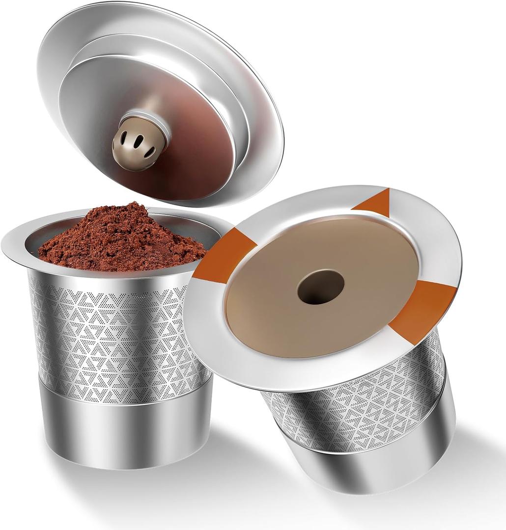 Reusable K Cups and Coffee Pods for Keurig 1.0 & 2.0 Coffee Maker Stainless Steel Coffee Filter(2 pack)