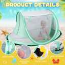 Baby Beach Tent,Large Pop Up Beach Tent Sun Shade for Beach,Portable Baby Travel Tent with Mosquito Net,Indoor Baby Play Tent,UPF 50+ UV Protection Sun Shelters for Infants