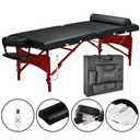 Master Massage 30" Roma Therma Top Heated Portable Massage Table, Wide Salon Spa Beauty Facial Bed with Adjustable Heating System, Face Pillow, and Carrying Bag (Black)