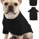 Dog Sweaters for Small Medium Large Dog, Classic Turtleneck Pet Clothes Warm Thermal Doggy Winter Coat, Thick Double Knitting Collar Pullover Cold Weather Puppy Jacket for Indoor & Outdoor Wear (Black)
