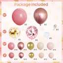 Blush Pink Metallic Gold Confetti Balloon Arch Kit 144 Pcs, 144 Count