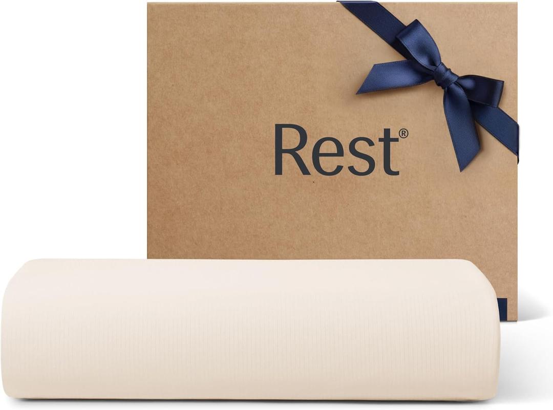 REST Evercool+ Top Sheet, Cali King/King Size, Snow Ivory, 104"X108" (1 Flat Sheet only)