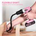 AVID POWER 20V Cordless Drill Set for Home DIY & Beginner Projects - Lightweight Power Drill with Battery Charger & 22 Bits, Variable Speed, 3/8" Keyless Chuck, Ideal for Furniture Assembly (Pink)