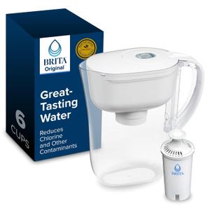 Brita Metro Water Filter Pitcher with SmartLight Change Indicator, BPA-Free, Replaces 1,800 Plastic Water Bottles a Year, Lasts Two Months, Includes 1 Filter, Small - 6-Cup Capacity, White