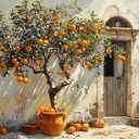 2 x CSZPPQAF Orange Tree Paint by Number Kit for Adults, Fruit Paint by Number Kits on Canvas, DIY Color Vintage Oil Painting for Farmhouse Kitchen Living Room Bedroom Decor 12X16inch