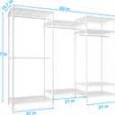 Ulif E13 Heavy Duty Clothes RackWith 4 Hanger Rods & 8 Shelves Freestanding Clothing Racks for Hanging ClothesAdjustable Closet OrganizerMetal Garment Rack 63" W x16 D x77 HMax Load 900LBSWhite