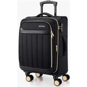 Romtour Softside Carry On Luggage 20 Inch Expandable Carry On Luggage 22x14x9 Airline Approved with Spinner Wheels & TSA Lock, Waterproof Large Capacity Suitcase Travel Bag for Men and Women