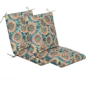 Set of 2 Outdoor Dining Chair Cushions, Patio Seating Cushions, 38x18x4.5 inch, for Garden Patio Furniture (Sunflower)