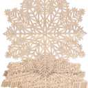 Mosayt Christmas Round Snow Placemats Set of 12Gold Vinyl Metallic Place mats, Washable Easy Clean Non-Slip Heat Resistant Plastics Table Mats for Dinning/Wedding/Party Decoration, 15 Inch