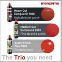 menzerna Polishing Set 8oz  HCC1000, MCC2500 & 3800 | 3-Step System for Scratch Removal, Swirl Elimination & Mirror-Like Finish