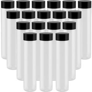 18 PCS 18 Oz Bulk Empty Sensory Bottles, Plastic Juice Bottles with Caps, Reusable Clear Drink Containers, PET Water Bottles for Juice Milk Homemade Beverages