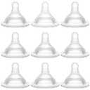 Bottle Nipples Medium Flow Nipple Level 2, 3m+, Compatible with Wide-Neck Baby Bottle, 9 Count