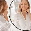 Round Mirror, 32 inch Circle Mirror, HD Eco-Friendly Round Bathroom Mirror for Over Sink, Big Matte Black Metal Framed Wall Mirror for Wall, Vanity, Entryway, Hallway, Living Room, Easy to Install