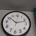 DAXSMY Wall Clock Analog 10 Inch Silent Non Ticking Battery Operated Modern Decorative for Living Room Kitchen Office Bedroom Bathroom(Black)