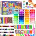 126 Pcs DIY Slime Making Kit for Girls Boys - Birthday Idea for Kids Age 5+. Ultimate Supplies Include 28 Crystal Slime, 2 Glow in The Dark Powder, 48 Bottle Glitter Jar etc.