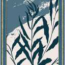 12x36 Picture Frame Blue Gold - Vintage Photo Frame 12 by 36, Retro Home Decor Wall Hanging Gallery Frames, Sturdy, Plexiglass, Antique Ornate Poster Frame for Vertical & Horizontal Display