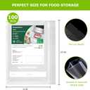 Bonsenkitchen Precut Vacuum Food Sealer Bags 100 Pint 6" x 10", BPA Free, Commercial Grade Textured Food Vacuum Sealer Bag, Thick Embossed Bags for Food Storage and Sous Vide Cooking VB3204
