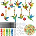 Pasimy 36 Sets Hummingbird Suncatchers Craft Kits Bird Paint Window DIY Hanging Ornaments Decorations Make Your Own Spring Activities Arts Summer Party Favors Gifts for Classroom Home Mother Birthday
