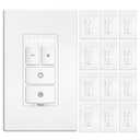 Amico Electronic Dimmer Switch, Touch Button Control, Single-Pole with LED Indicator, 150W Dimmable LED & 450W Incandescent, Includes Wall Plate, ETL Listed, 12 Pack, White