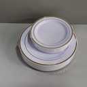 FLOWERCAT 60PCS Gold Plastic Plates - Heavy Duty White and Gold Plastic Plates Disposable for New Year Party/Wedding - Include 30PCS 10.25" Dinner Plates and 30PCS 7.5" Dessert Plates