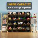SpaceAid Toy Storage Organizer with 6 Shelves and 16 Bins, Toy Organizers Storage Bookshelf, Kids Bin Shelf Toys Box Bookcase for Bedroom Playroom Organization Room Decor, True Black, 60.2"W, 16 Bins