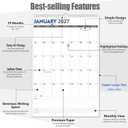 GuassLee Extra Large Wall Calendar 2026,Jumbo Vertical Wall Planner 2026-2027 from June 2026 to December 2027,19 Months with Julian Dates and Notes for Office School Home Teacher Planning,24"x 36", 36"x24"