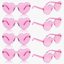 Frienda 20 Pairs Heart Shaped Sunglasses Rimless Candy Color Glasses for Women Men Party Favor
