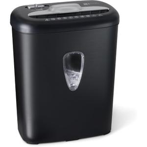 Amazon Basics 8 Sheet Cross Cut Paper and Credit Card Shredder with 4.1 Gallon Bin, Black