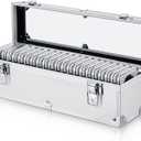 Funrous 100/50/20 Slabs Aluminum Coin Storage Box Case for Slab Holders Storage Collection Supplies Coin SlabStorage Box for Collectors (20 Coins, Silver)
