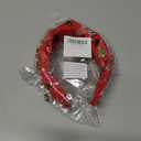 Christmas Headband for Women Xmas Tree Bow Knotted Hairband Red Rhinestone Crystal Jeweled Wide Top Knot Head Band for Christmas Holiday Hair Accessories Costume Party Decorations Outfits Gifts (1 Count (Pack of 1))