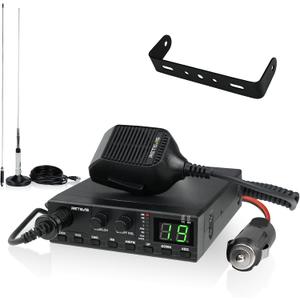 Retevis MB2 40-Channel AM/FM CB Radio Kit, Long Range Radio with Antenna for Trucker Stop, Emergency Channel 9/19, VOX, Easy to Use, with Cigarette Lighter Fixed-Mount