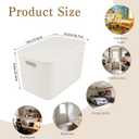 11 Pcs White Plastic Storage Bins with Handle and Lids 14 x 10.5 x 9.6 Inches Containers Box Stackable Storage Baskets for Playroom Classroom Office Shelves Desktop Drawers Organization