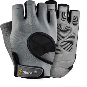 Workout Gloves for Women Men, Lightweight Weight Lifting Glove Breathable Fingerless Gym Gloves, Exercise, Fitness, Training, Cycling (Large, Grey)