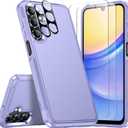 SPIDERCASE for Samsung Galaxy A15 5G Case,[12 FT Military Grade Drop Protection] 2 Pack [Glass Screen Protector + Camera Lens Protector] Heavy Duty Shockproof Case for Samsung A15 5G,Purple
