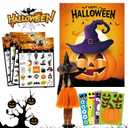 MISS FANTASY Halloween Games - 3 in 1 Halloween Party Games Include Halloween Bingo Game Halloween Pin Game Halloween Stickers Halloween Party Favors Supplies for Kids Children Activities