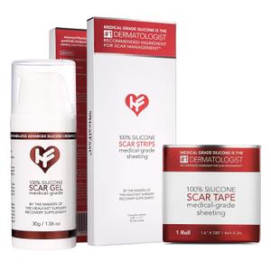 HealFast Scar Suite Bundle Physician-Formulated Silicone Scar Gel + Medical-Grade Scar Sheets + Scar Tape Advanced Scar Treatment for Surgery, Burns, and Injuries Professional-Grade Results
