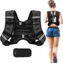 BAGAIL Weighted Vest, 5lbs/8lbs/10lbs/12lbs/15lbs/20lbs/25lbs/30lbs Weight Vest with Detachable Phone Pouch, Rucking Vest for Women, Men, Walking, Weight Loss, Training, Running (Black)