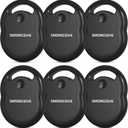 Tracker Tags-6 Pack [Apple MFI Certified], Smart Bluetooth Tracker Works with Apple Find My APP (iOS Only, Not for Android), Key Finder and Item Locator Smart Tag for Keys, Luggage, Backpack(Black)