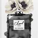 WEboL Fashion Perfume Bottle Black With Grey & White Poppy Decorative Painting Canvas Wall Art Picture Print Modern Family Bedroom Decor 16x24inch(40x60cm), style-4