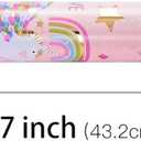 2 x LeZakaa Pink Unicorn Birthday Wrapping Paper Roll for Girls Women, Have a Magical Birthday & Rainbow, Stars, Gold Foil Design for Baby Girl, Baby Shower, Mini Roll, 17 inches x 16.4 Feet