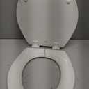 Bemis 550TTT Open Front Durable Wood Toilet Seat, Secure Hinges Stay Tight, Made in USA, Round, White