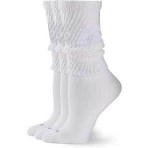 HUE Women's Slouch Sock 3 Pair Pack (One Size, White/White/White)