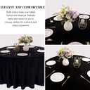 4 Pack Round Tablecloth 90 Inch Black Polyester Washable Fabric Table Covers for Wedding Dining Table Buffet Parties Banquet Decor