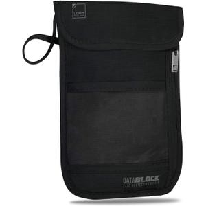 Lewis N. Clark Rfid Blocking Stash Neck Wallet, Travel Neck Pouch + Passport Holder for Women & Men - Black